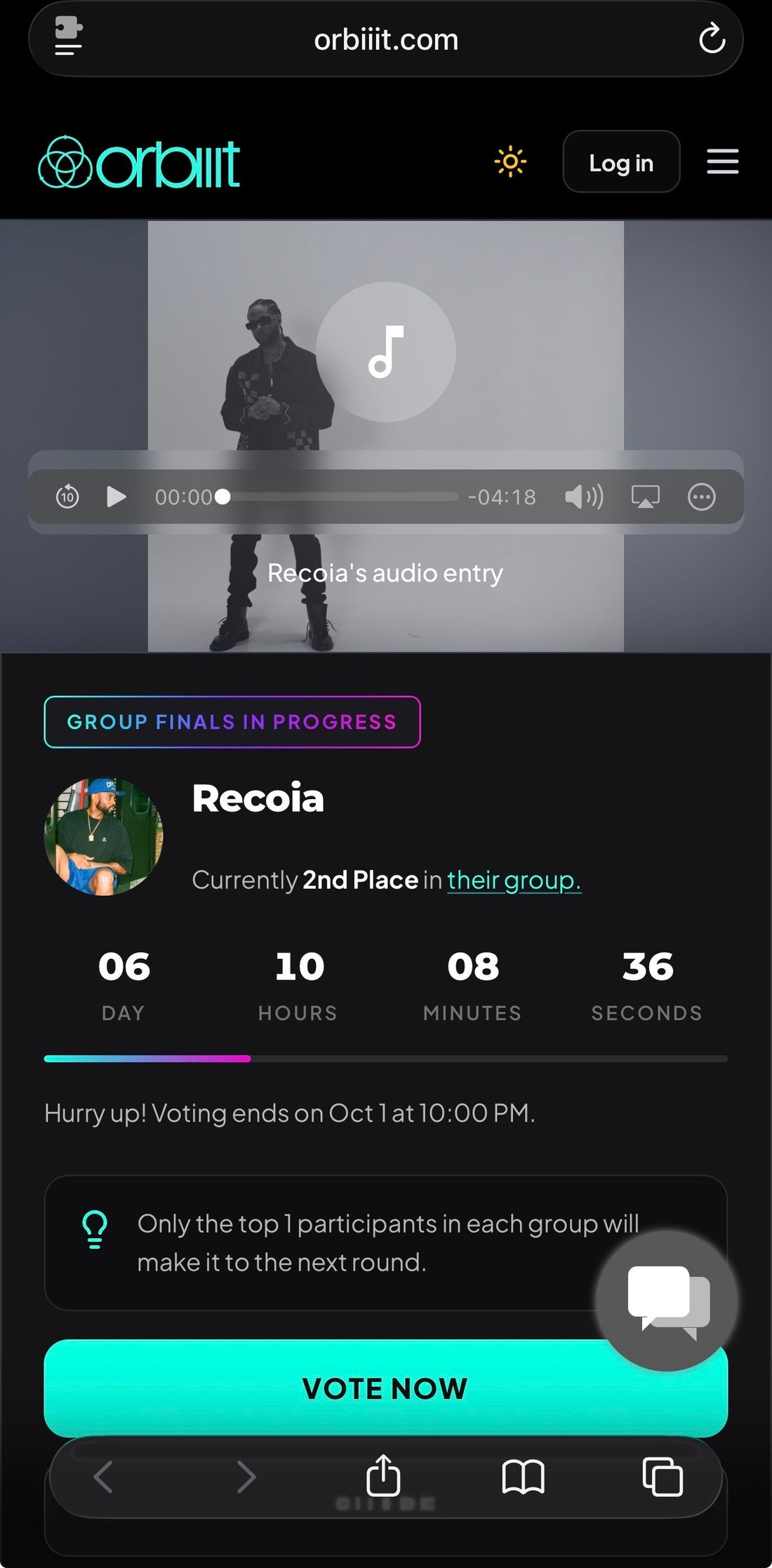 VOTE FOR "RECOIA" ON ORBIT RIGHT NOW!